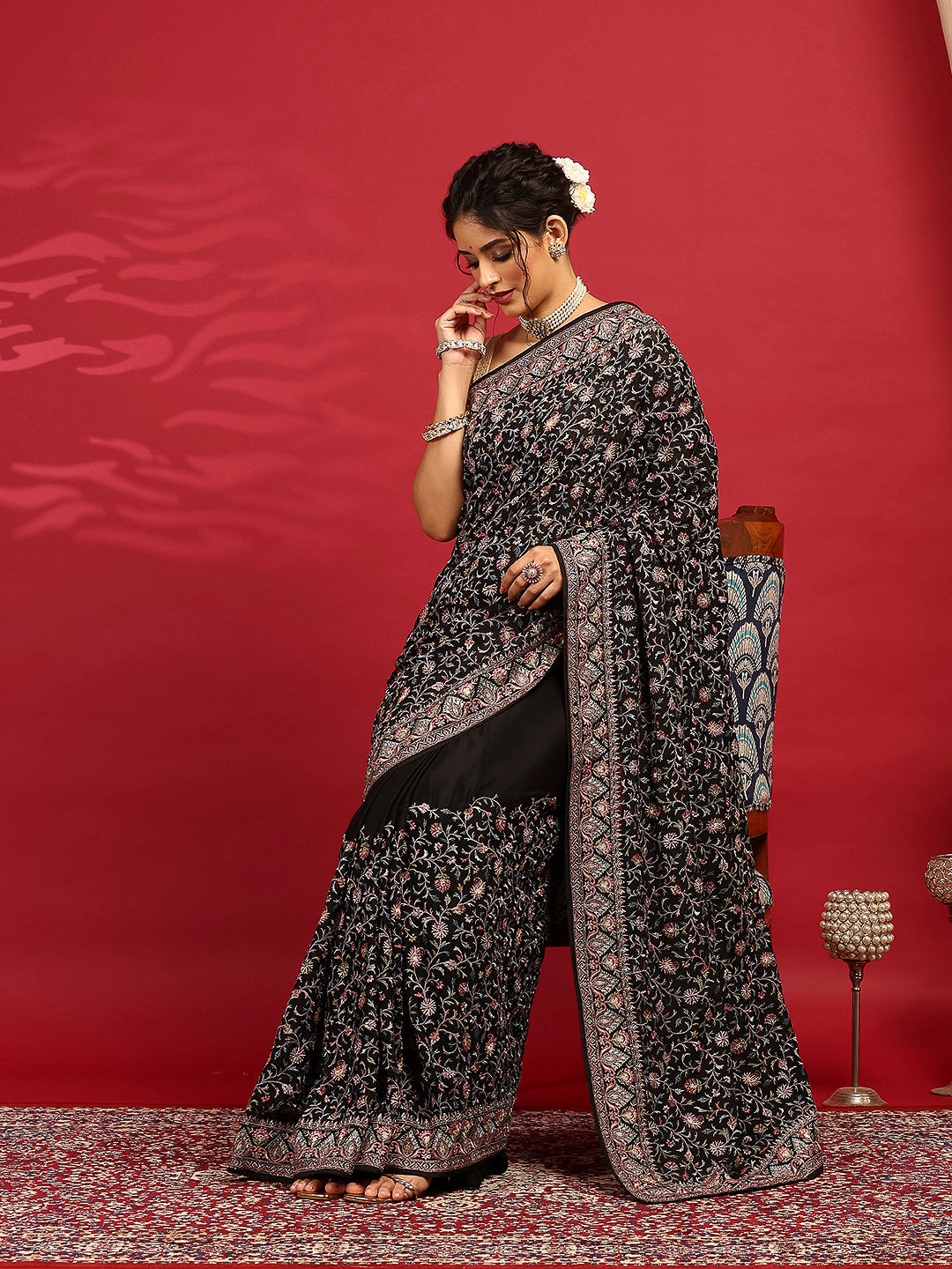 Embroidered Georgette Saree
