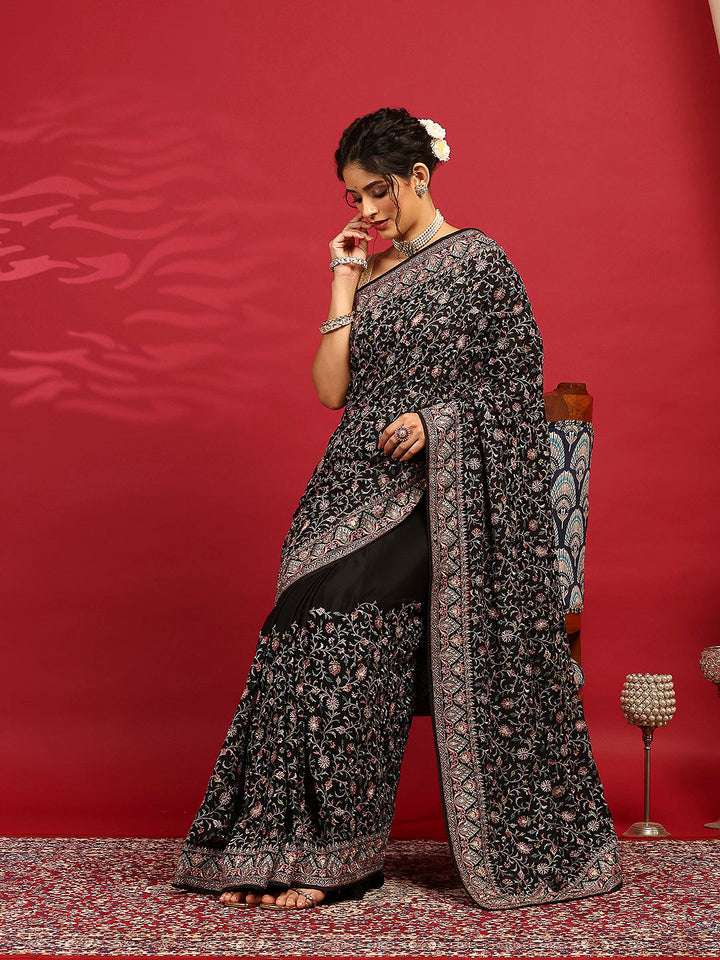 Embroidered Georgette Saree