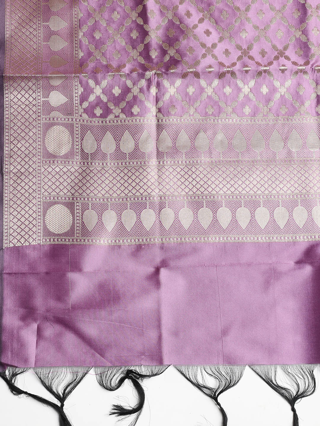 Woven Banarasi Chanderi Unstitched Suit With Dupatta