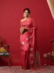 Woven Design Art Silk Onion Pink Saree