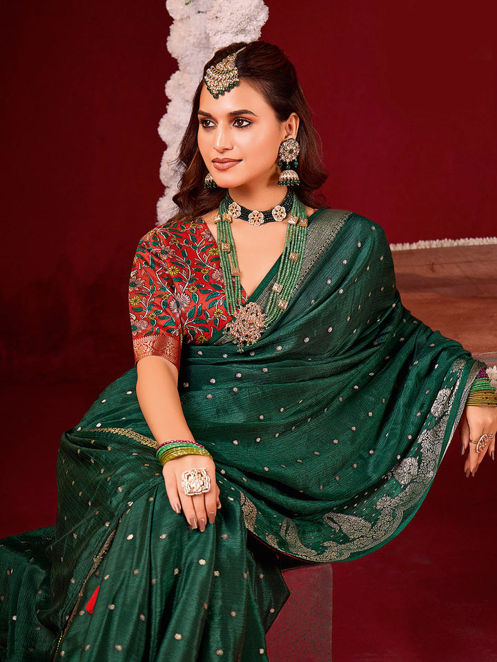 Plain Crepe Saree