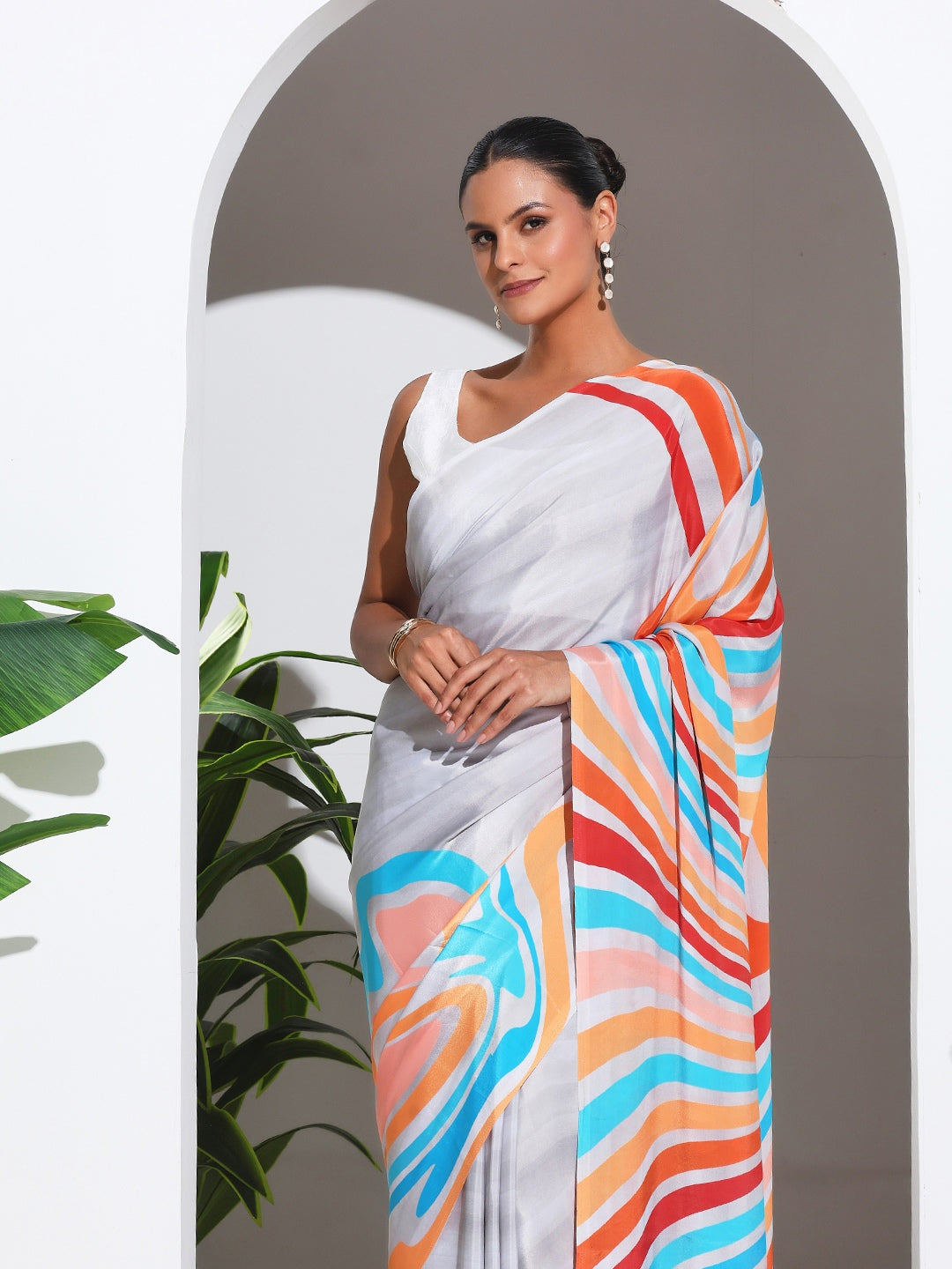 Digital Printed Crepe Saree