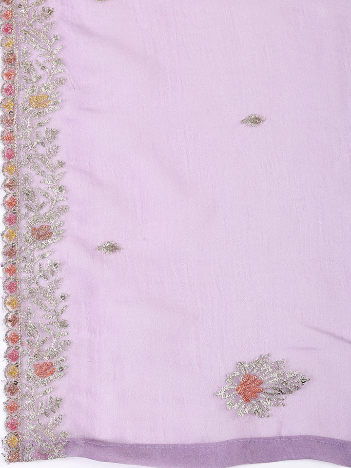 Embroidered Tissue Unstitched Suit With Dupatta