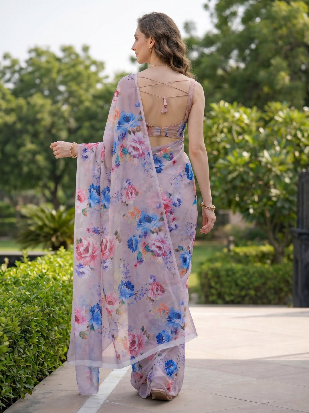 Digital Print Chiffon Saree