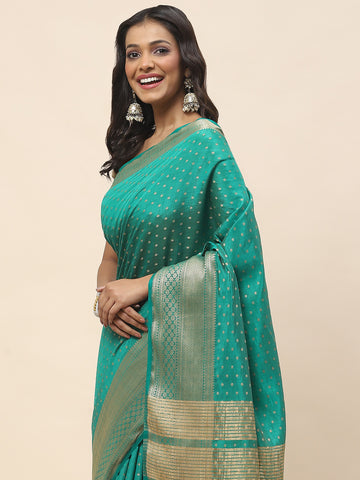 Zari Border Booti Woven Handloom Saree