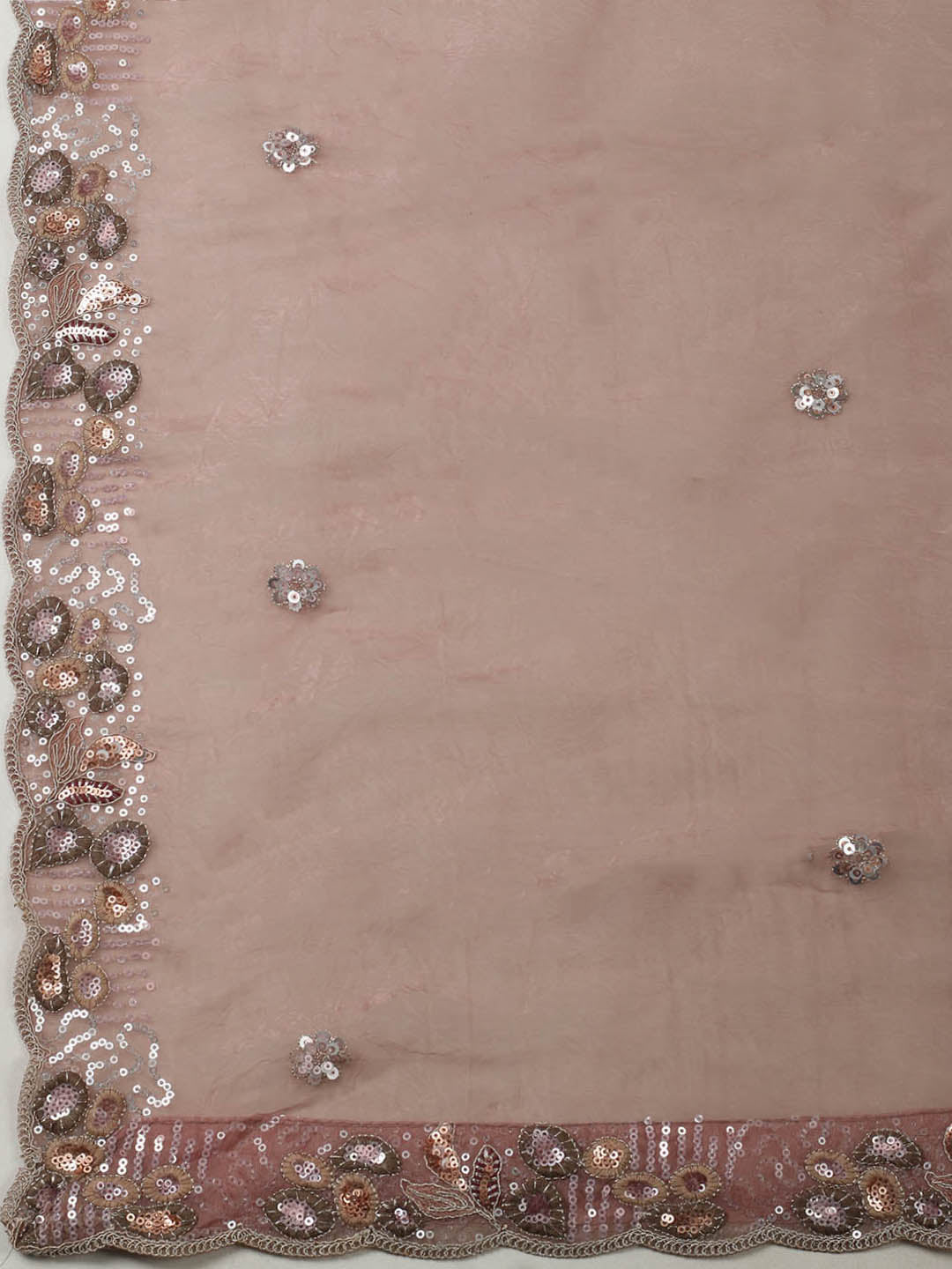 Embroidered Organza Unstitched Suit With Pant &amp; Dupatta