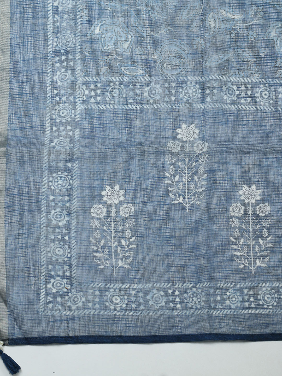 Printed Cotton Blend Unstitched Suit With Pant Dupatta