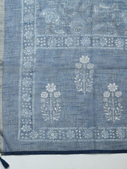 Printed Cotton Blend Unstitched Suit With Pant Dupatta