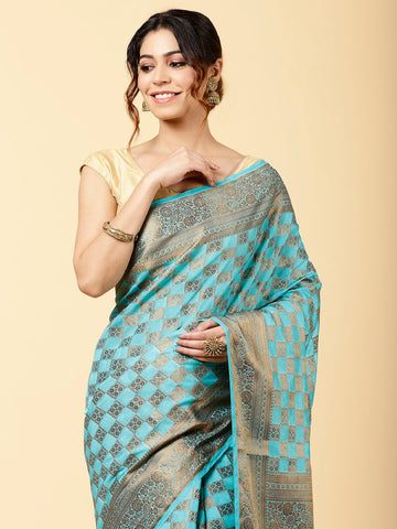 Zari Jaal Woven Handloom Saree