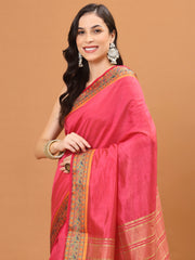 Zari Border Booti Woven Handloom Saree