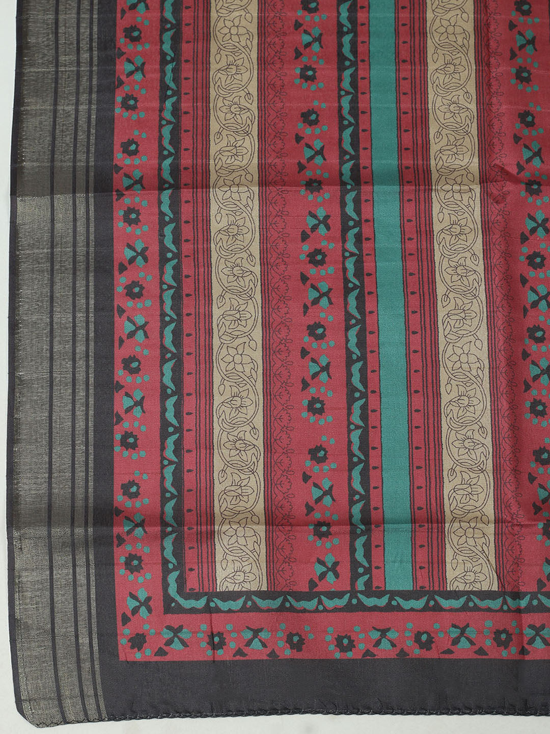 Embroidered Chanderi Unstitched Suit With Pant &amp; Dupatta