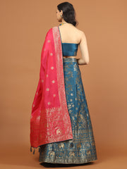 Banarasi Unstitched Choli With Lehenga & Dupatta