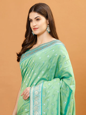 Zari Border Banarasi Woven Saree