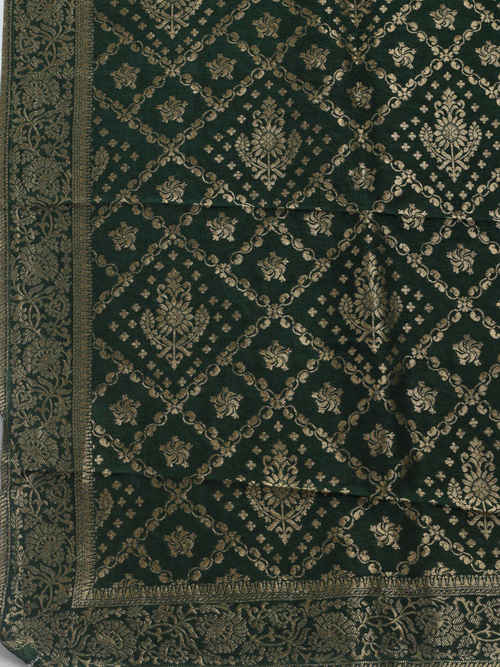 Woven Design Chanderi Unstitched Suit With Dupatta