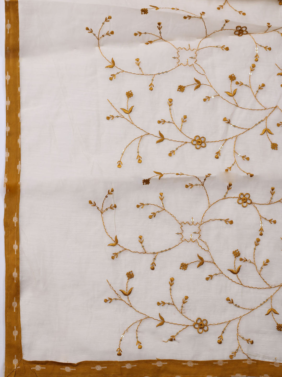 Neck Embroidered Cotton Blend Unstitched Suit With Dupatta