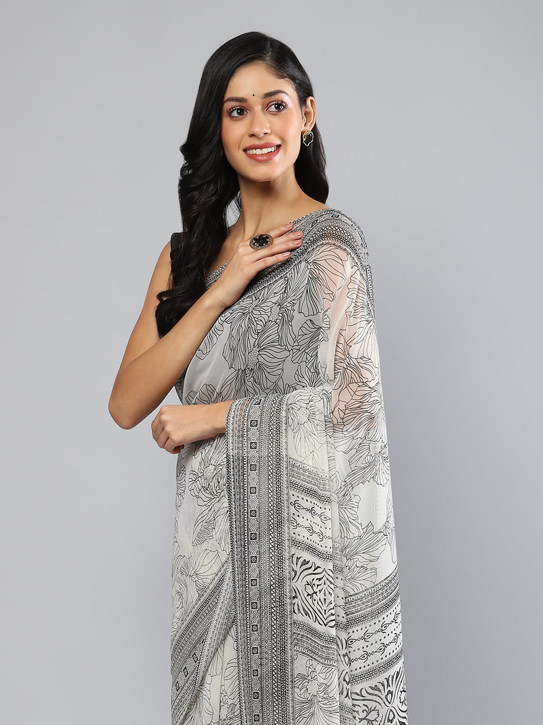 Digital Printed Georgette Saree