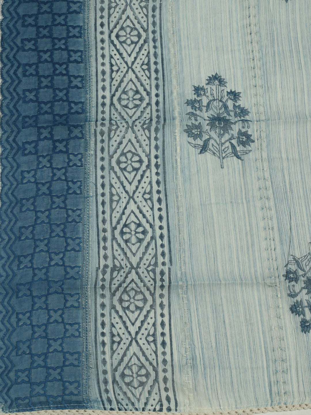 Printed Cotton Unstitched Suits Printed Suit With Pant &amp; Dupatta