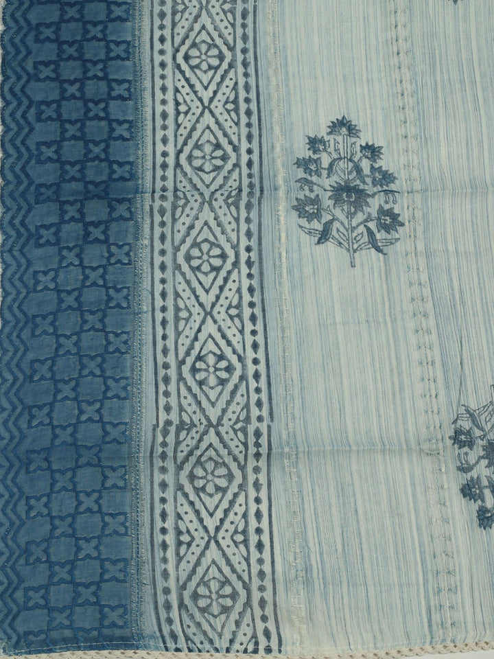 Printed Cotton Unstitched Suits Printed Suit With Pant &amp; Dupatta