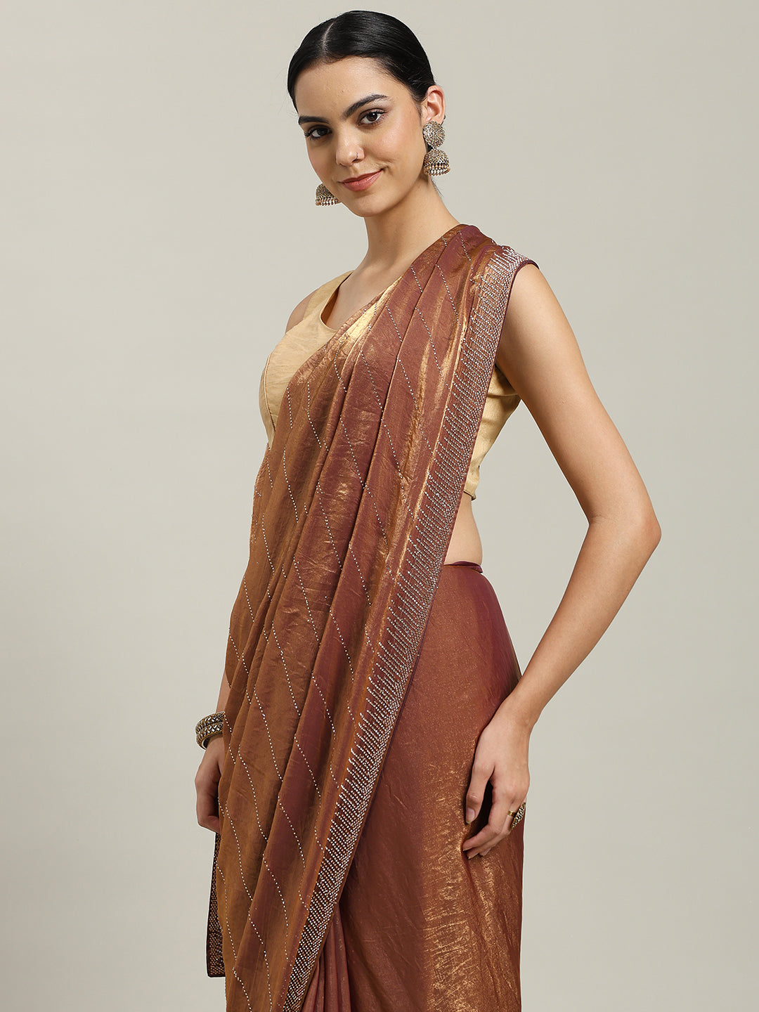 Stone Work Embellished Tissue Saree