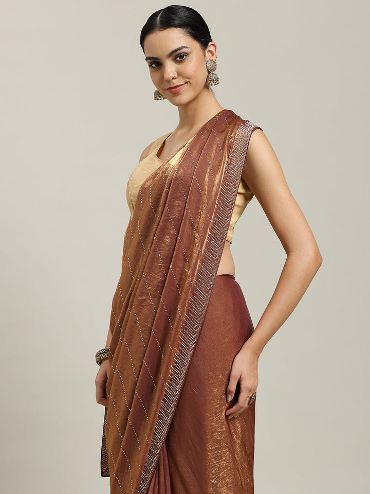 Stone Work Embellished Tissue Saree