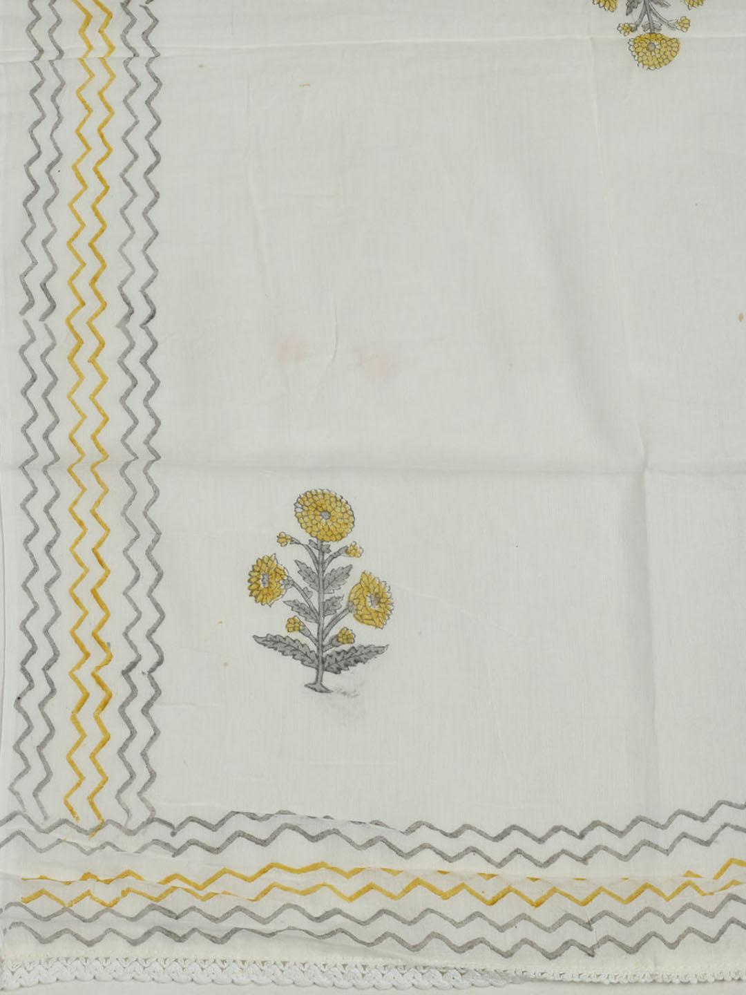 Embroidered Chanderi Unstitched Suit With Pant &amp; Dupatta