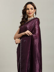 Stone Embroidery Tissue Saree