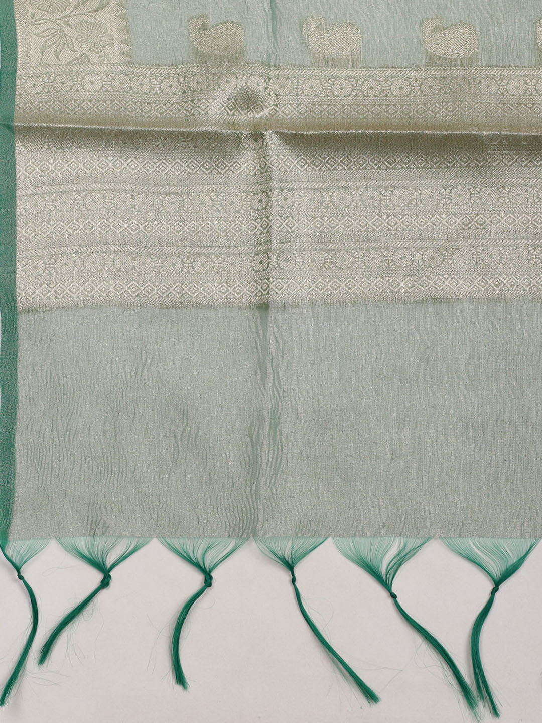Neck Embroidered Tissue Unstitched Suit With Dupatta