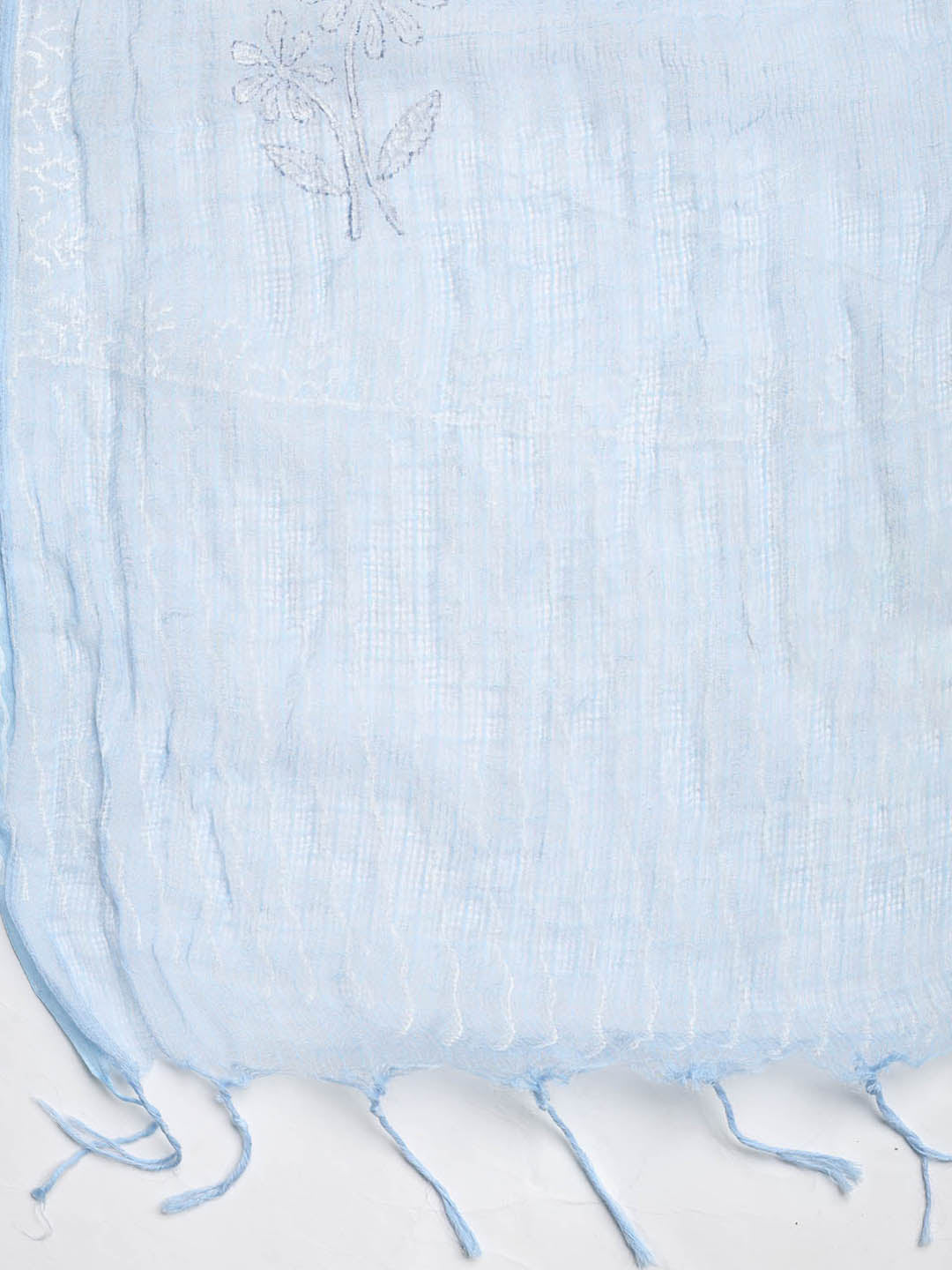 Patch Neck Cotton Blend Unstitched Suit With Dupatta