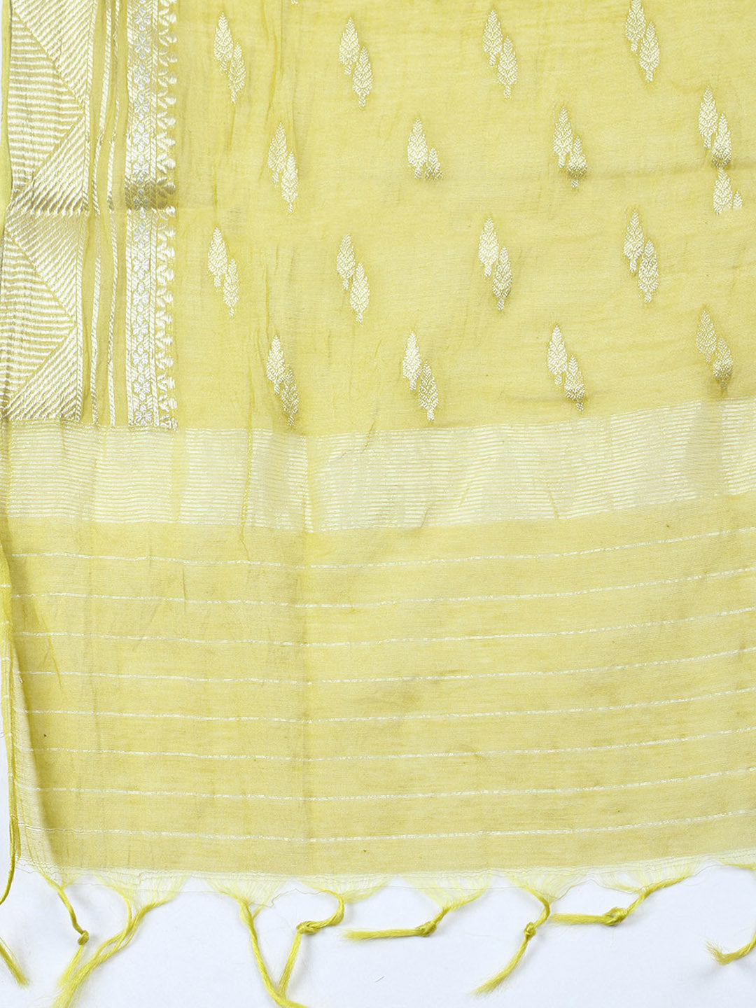 Embroidered Chanderi Unstitched Suit With Pant &amp; Dupatta