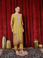 Printed Muslin Kurta With Pants & Dupatta