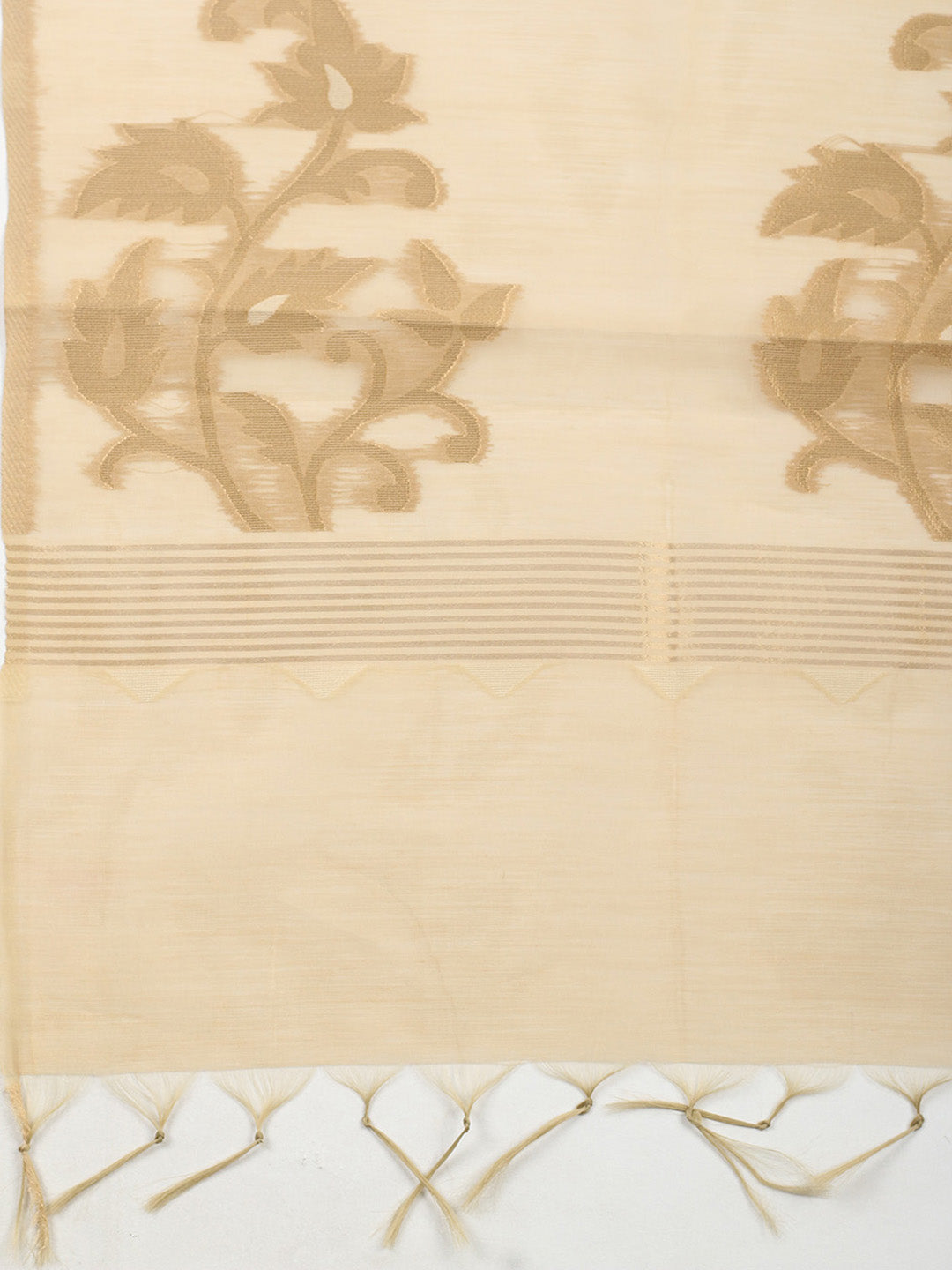 Printed Chanderi Unstitched Suit With Pant &amp; Dupatta