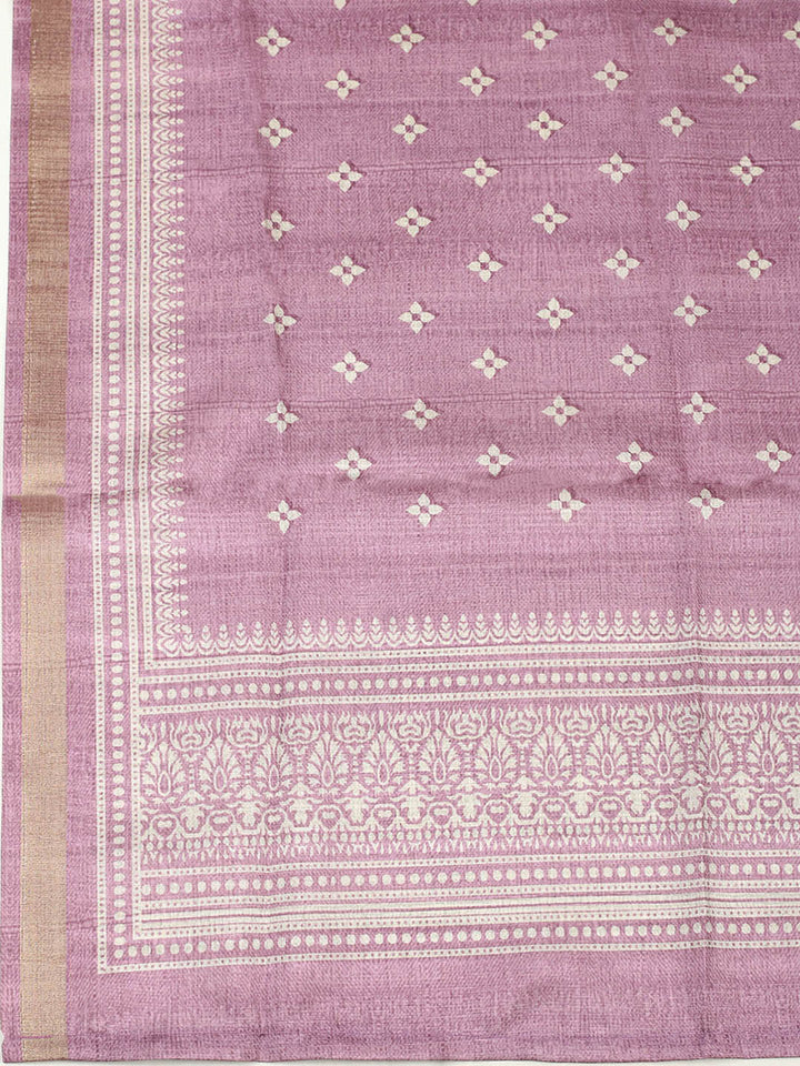 Embroidered Chanderi Unstitched Suit With Pant &amp; Dupatta