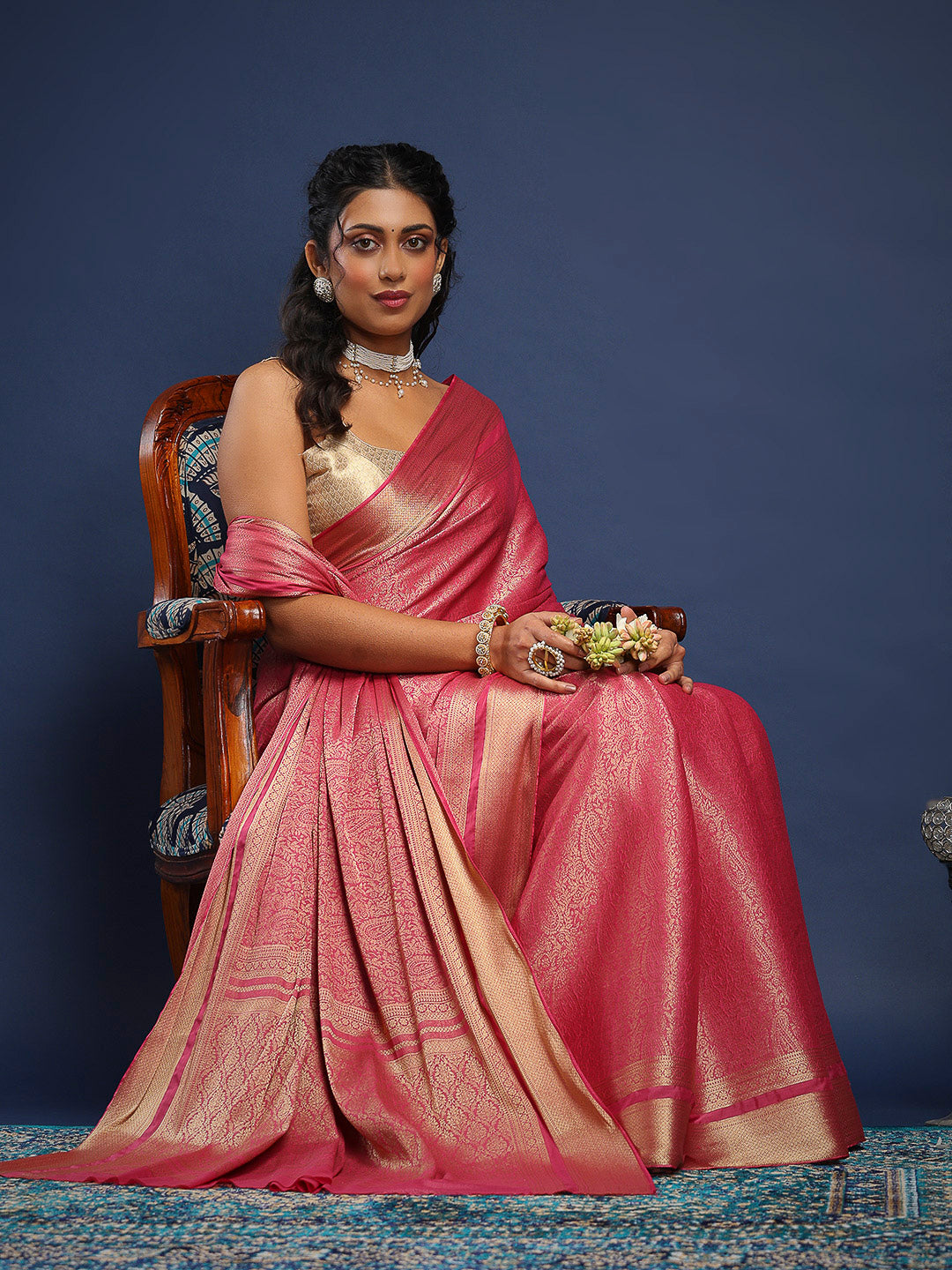 Plain Crepe Saree