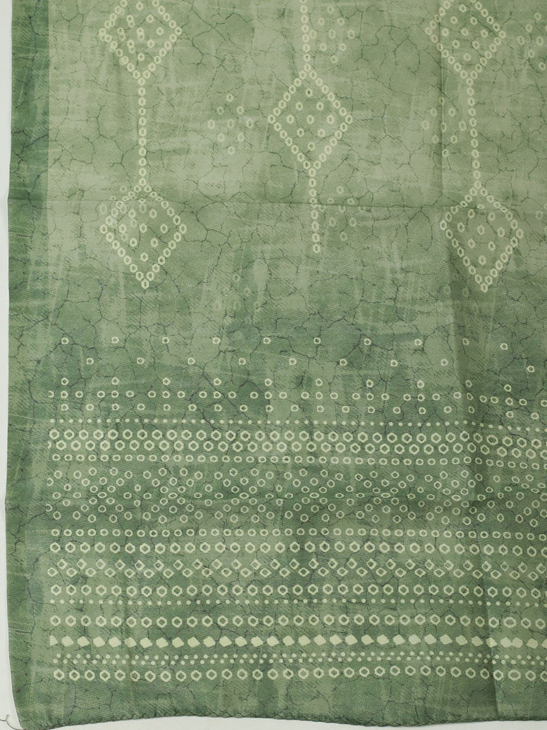 Printed Chanderi Unstitched Suit With Pant &amp; Dupatta