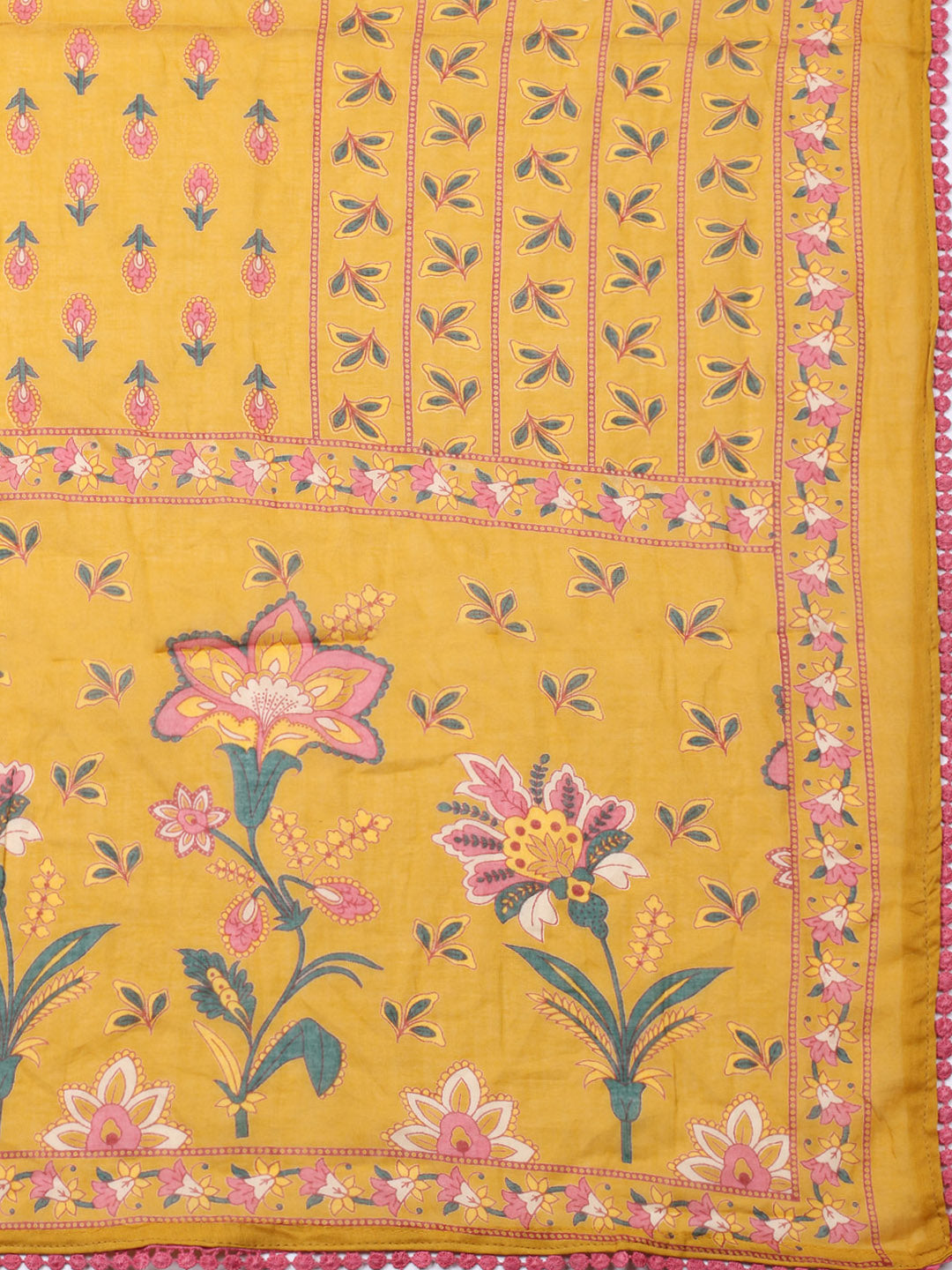 Embroidered Cotton Blend Unstitched Suit With Pant &amp; Dupatta