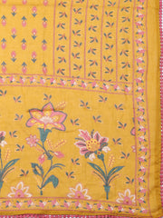 Embroidered Cotton Blend Unstitched Suit With Pant & Dupatta