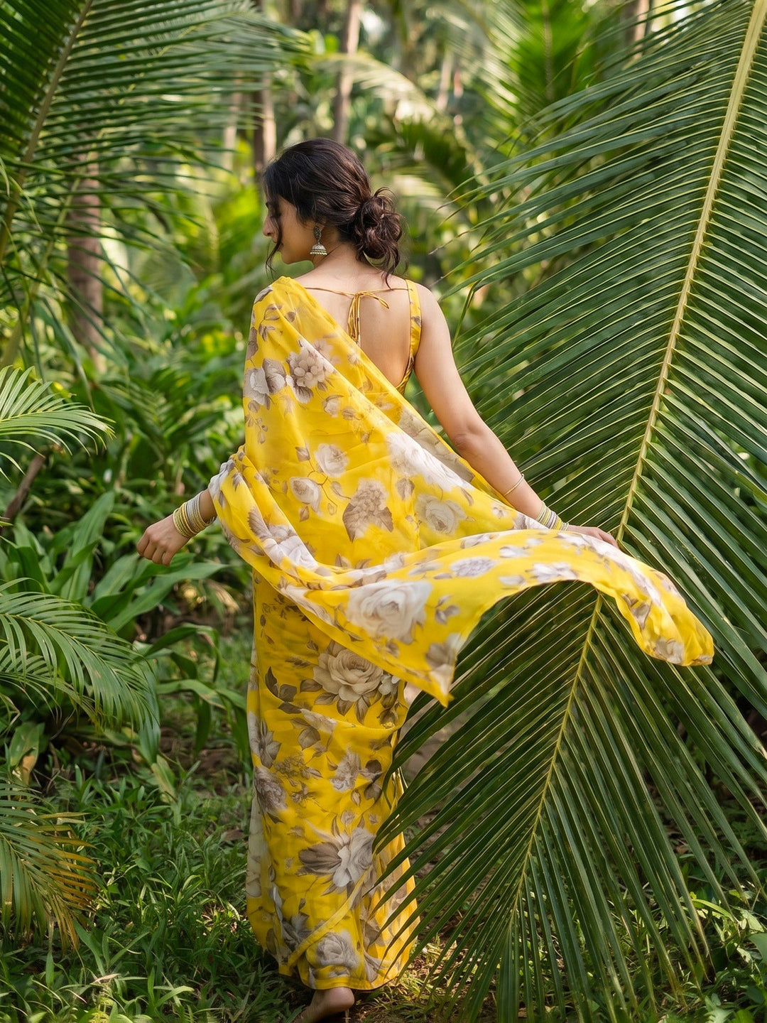 Digital Print Chiffon Saree