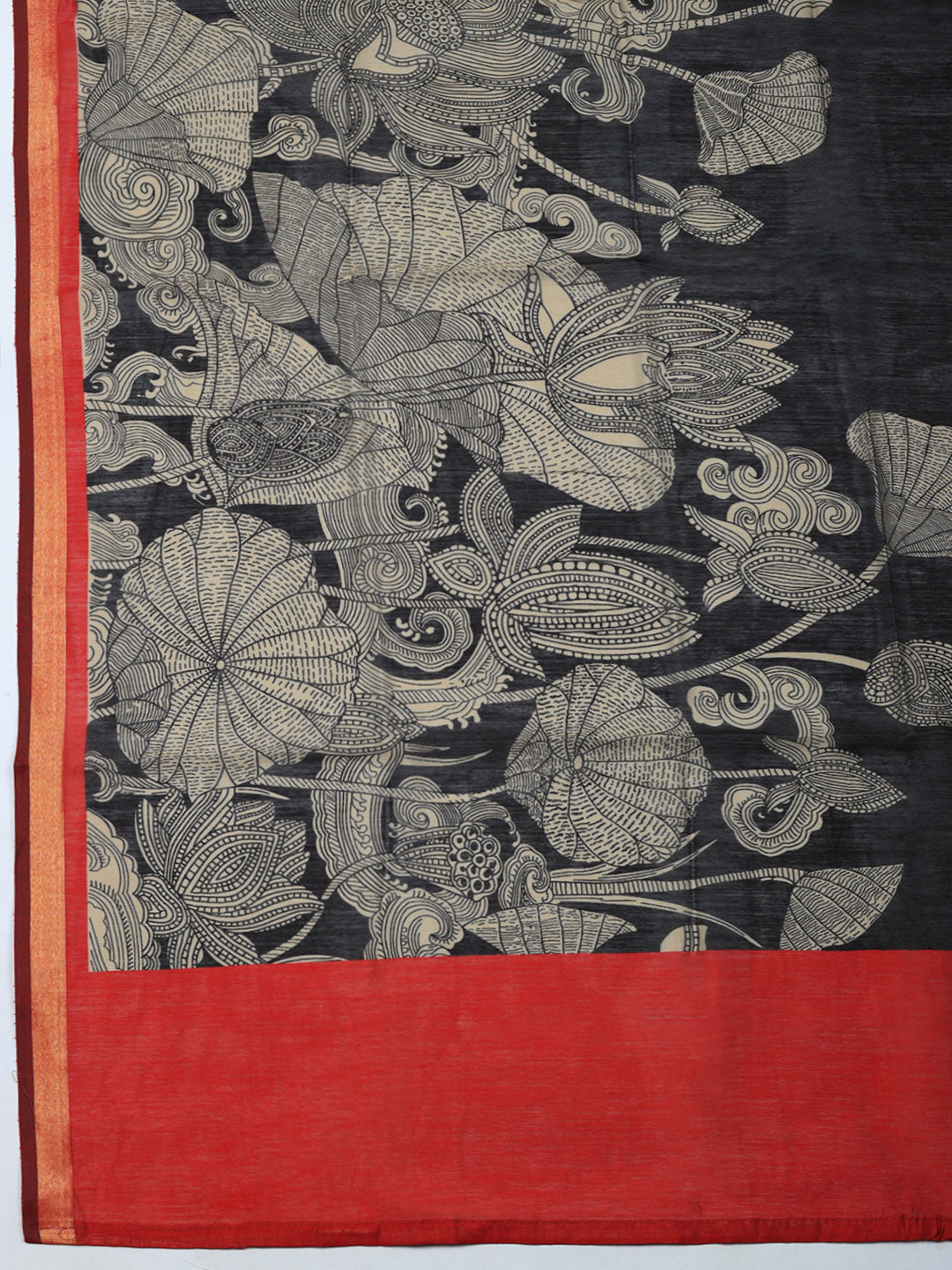 Printed Chanderi Unstitched Suit With Pant &amp; Dupatta
