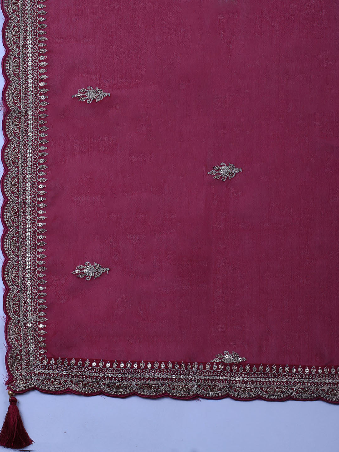 Zari Jaal Art Silk Unstitched Suit Piece With Dupatta