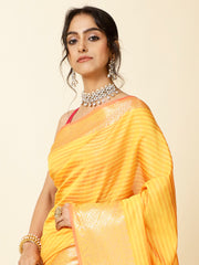 Zari Jaal Border Booti Woven Cotton Saree