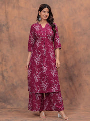 Printed Cotton Kurti With Palazzo