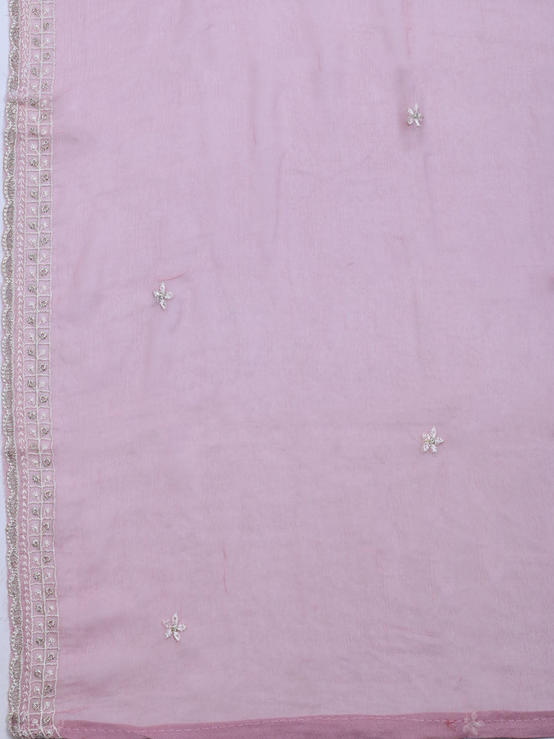 Embroidered Organza Unstitched Suit With Dupatta