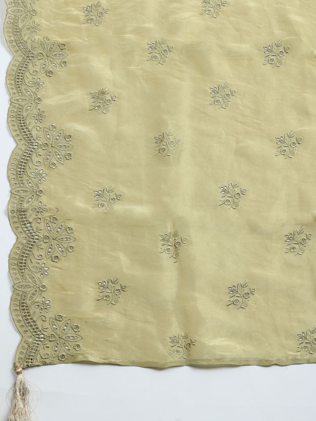 Banarasi Tissue Unstitched Suit With Dupatta