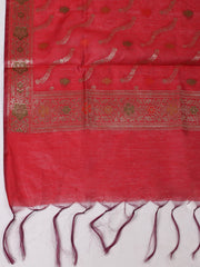 Woven Design Chanderi Unstitched Suit With Pant & Dupatta
