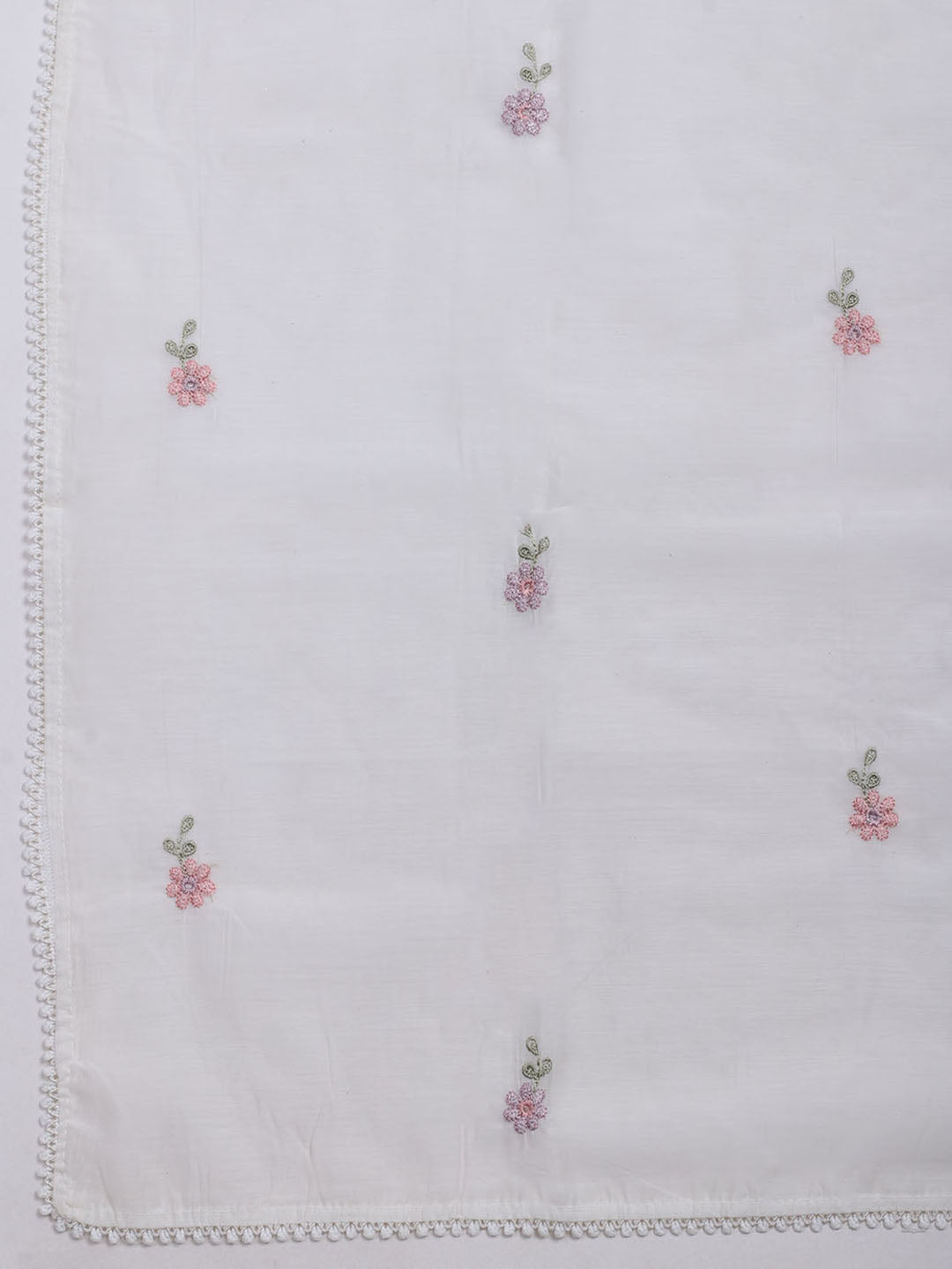 Embroidered Chanderi Unstitched Suit With Dupatta