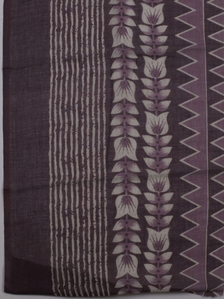 Printed Cotton Blend Unstitched Suit With Dupatta