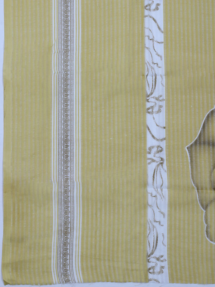 Printed Cotton Blend Unstitched Suit With Dupatta
