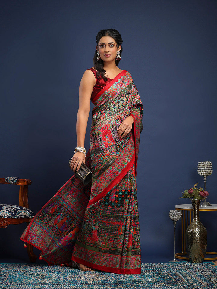 Digital Printed Art Silk Saree