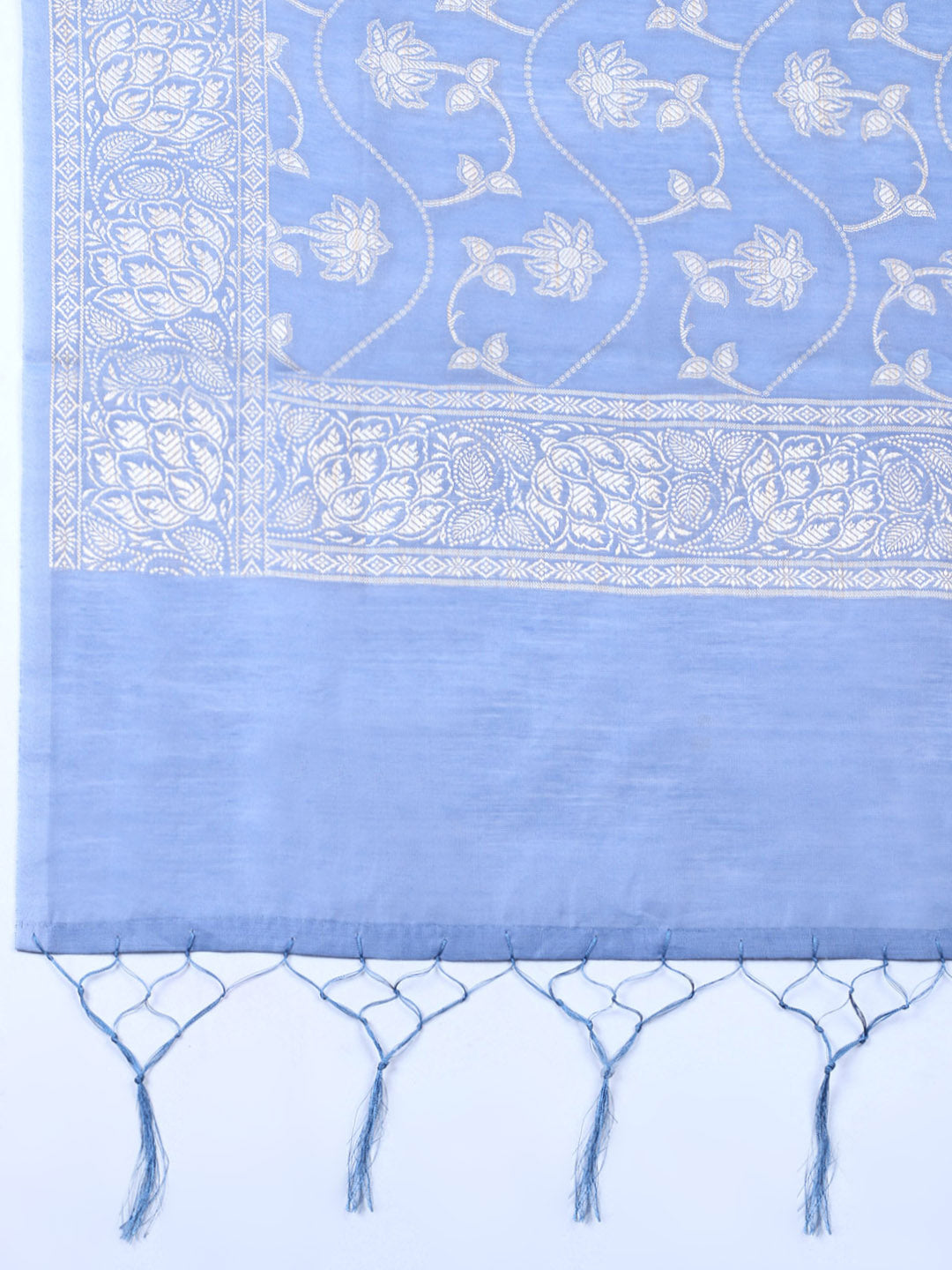 Woven Design Chanderi Unstitched Suit With Pant &amp; Dupatta