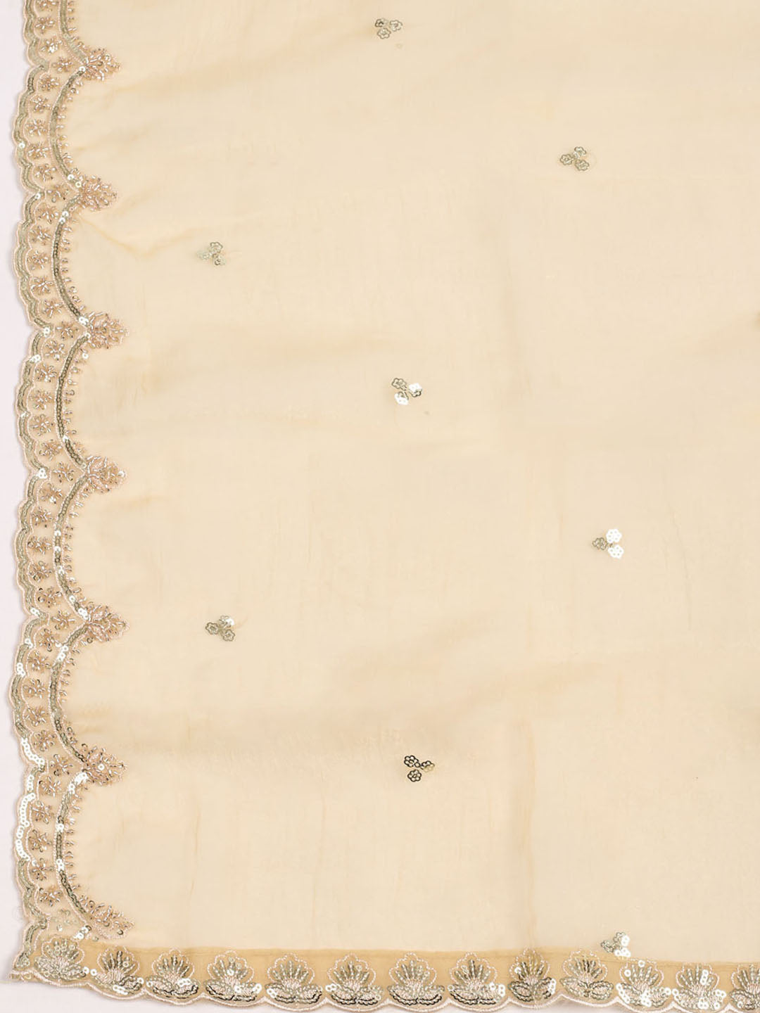 Embelished Organza Unstitched Suit With Dupatta